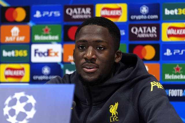 Liverpool’s Ibrahima Konate has a contract issue to resolve (Peter Byrne/PA)