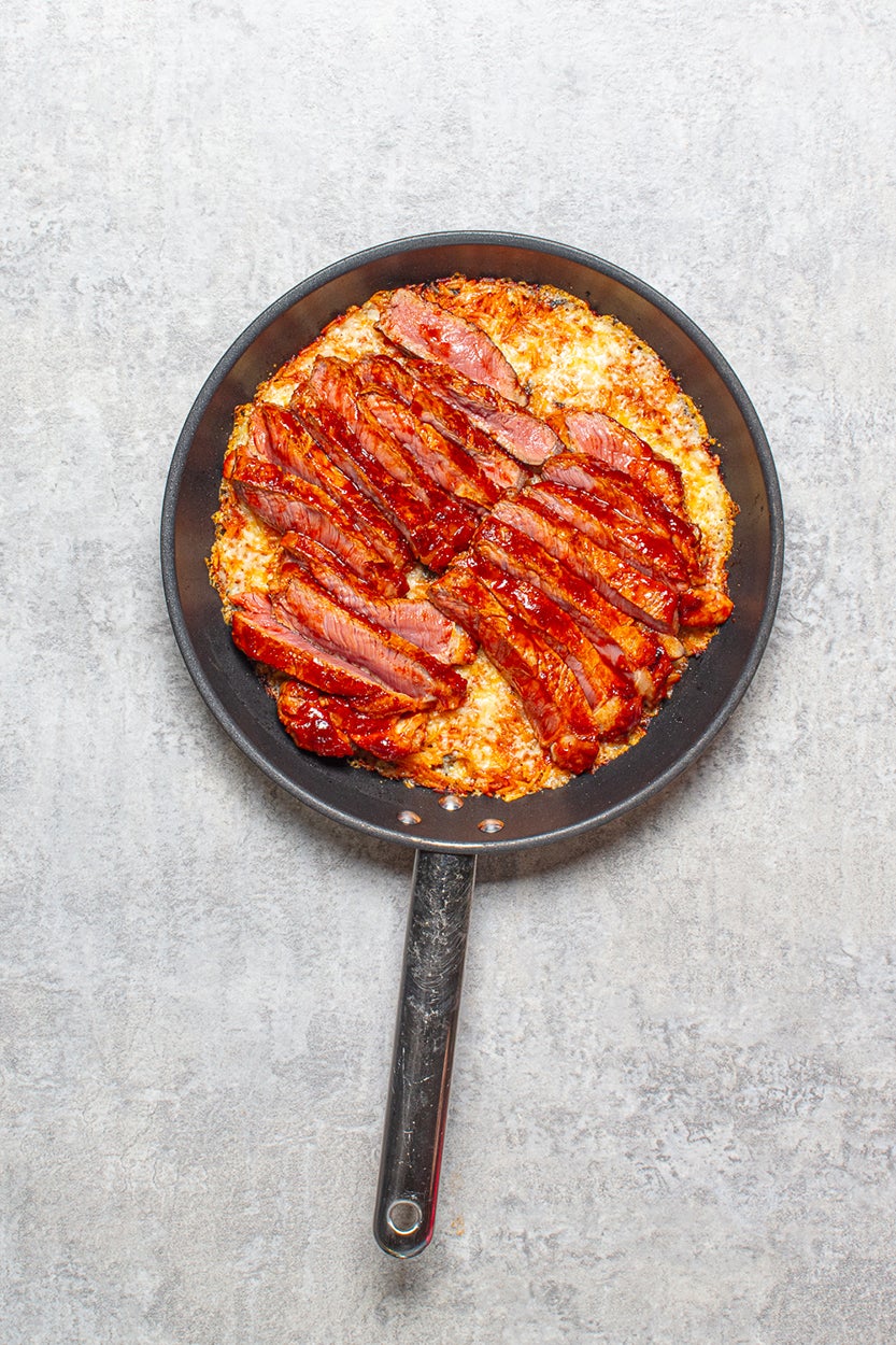 Bold, spicy and gloriously cheesy – this steak and kimchi rice combo is the ultimate comfort food with a twist