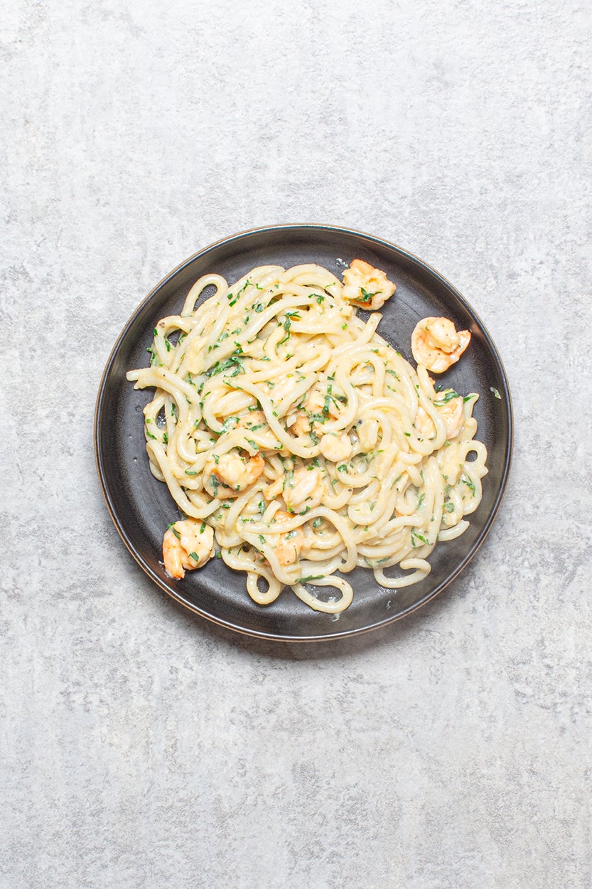 Silky noodles, juicy prawns and umami-packed miso butter – this dish feels fancy but couldn’t be simpler