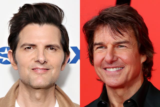 <p>‘Severance’ star Adam Scott and Tom Cruise</p>