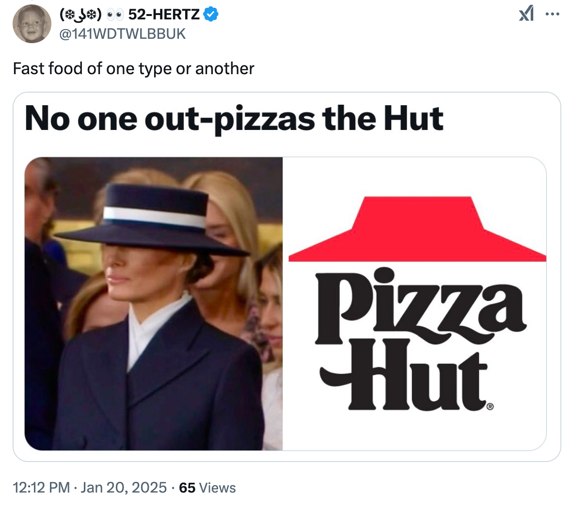 Other individuals say Melania Trump’s hat looks like the Pizza Hut symbol