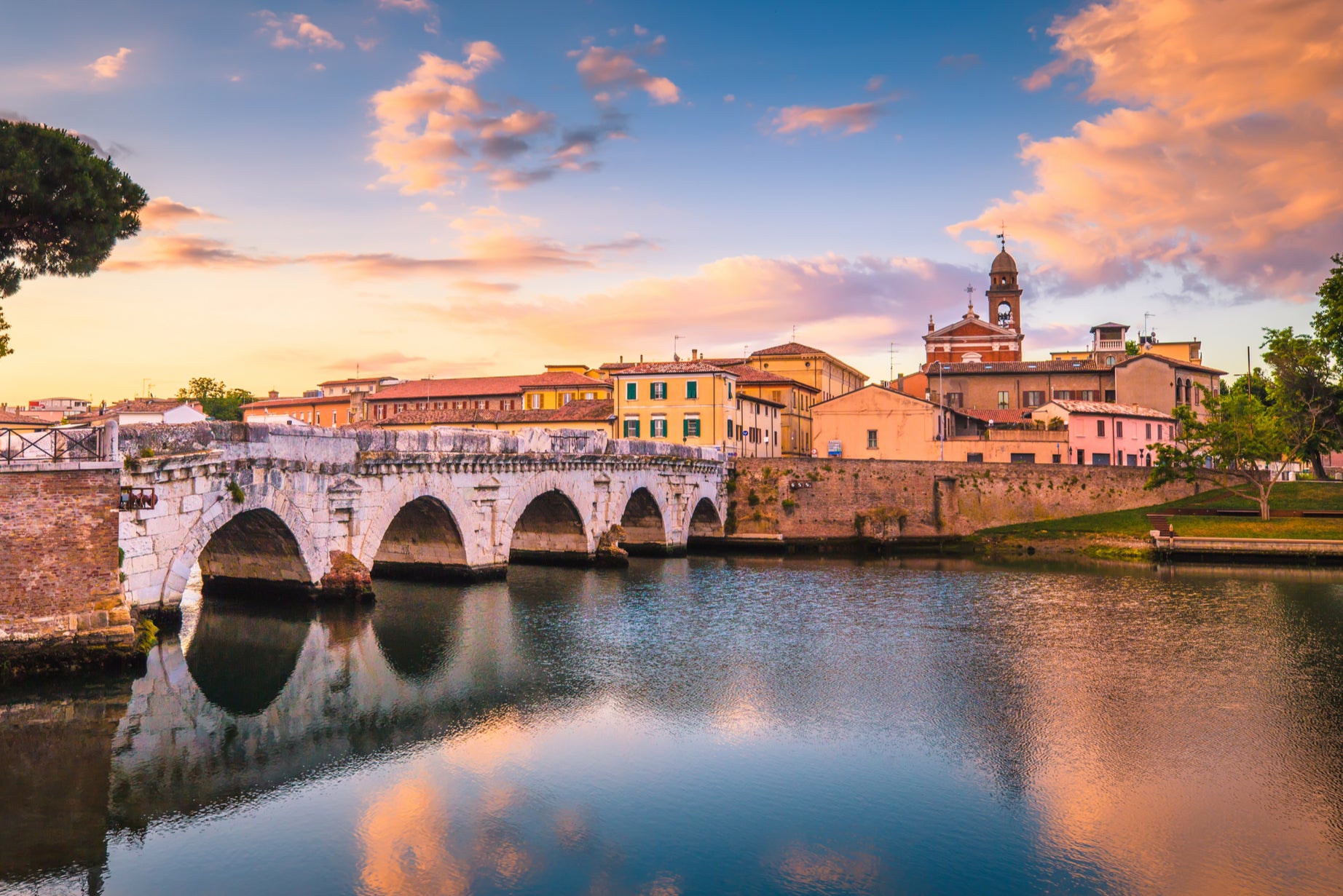 Tiberius bridge is a famous sightseeing spot in Rimini