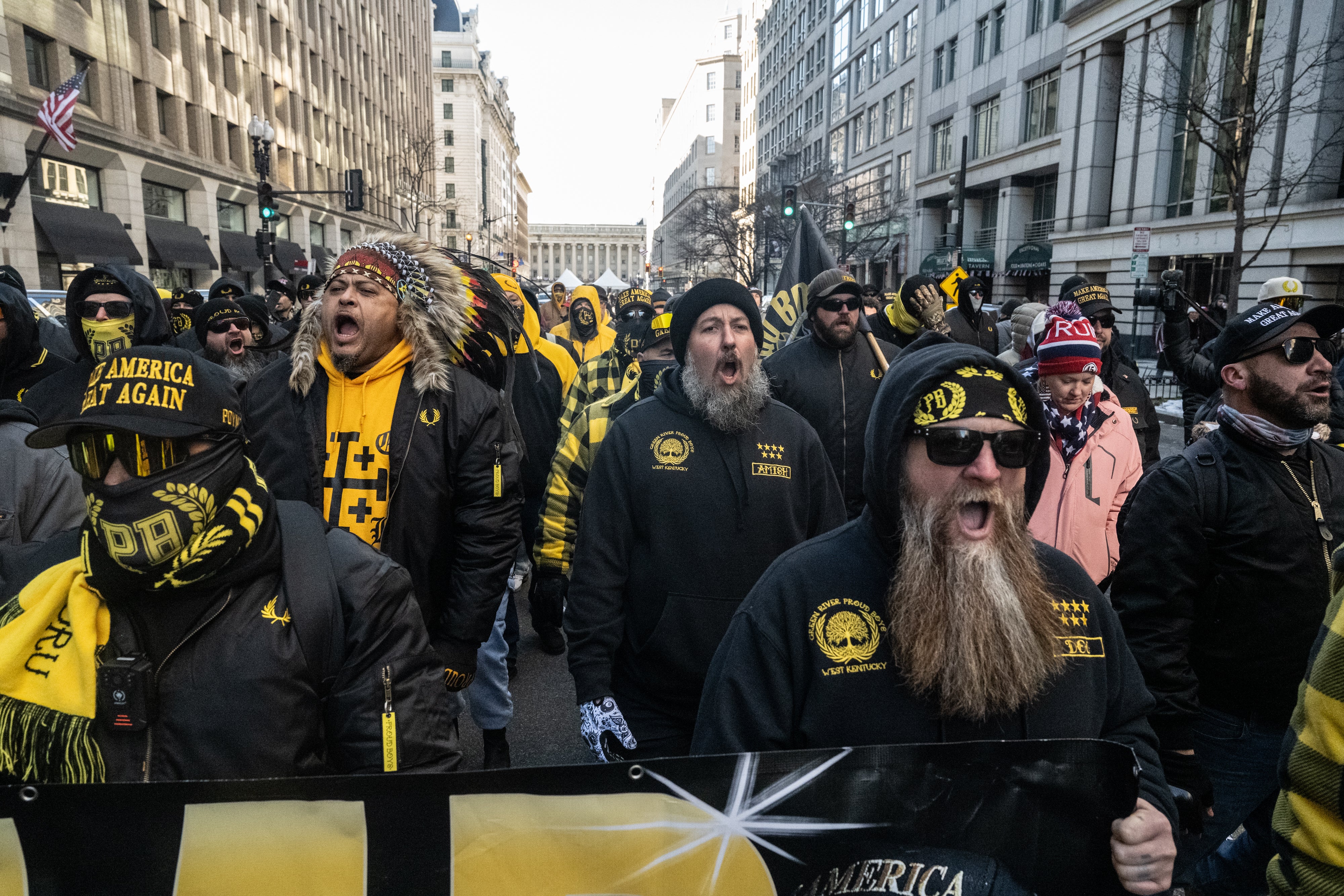 The Proud Boys assemble to march the cold streets of D.C. to celebrate Trump’s inauguration