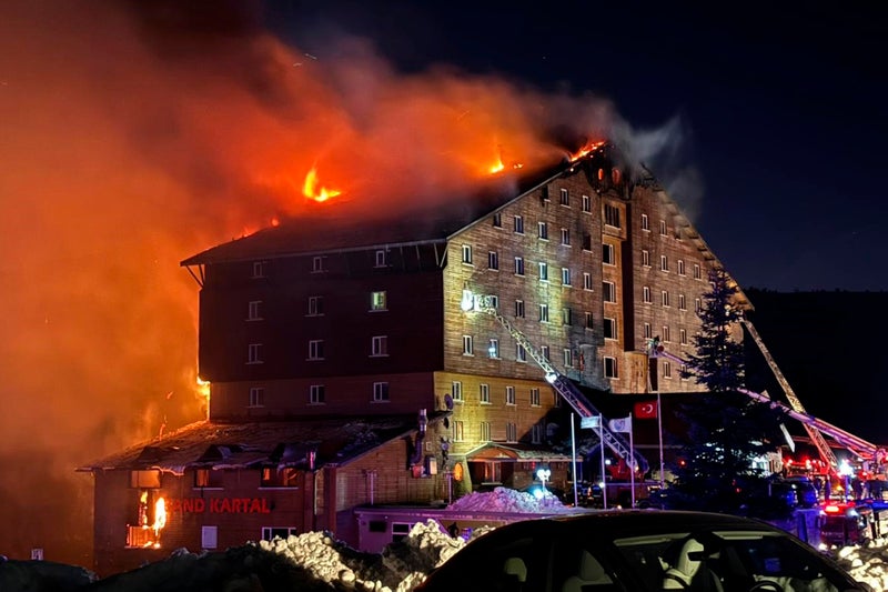 Fire in a hotel at a ski resort in northwestern Turkey kills at least 10 people, injures 32