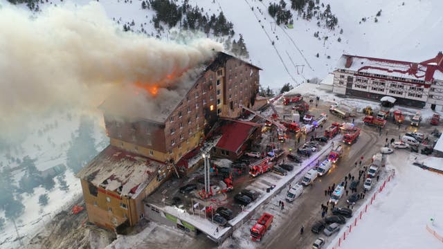 <p>The fire at the 12-storey hotel is believed to have started in the restaurant </p>