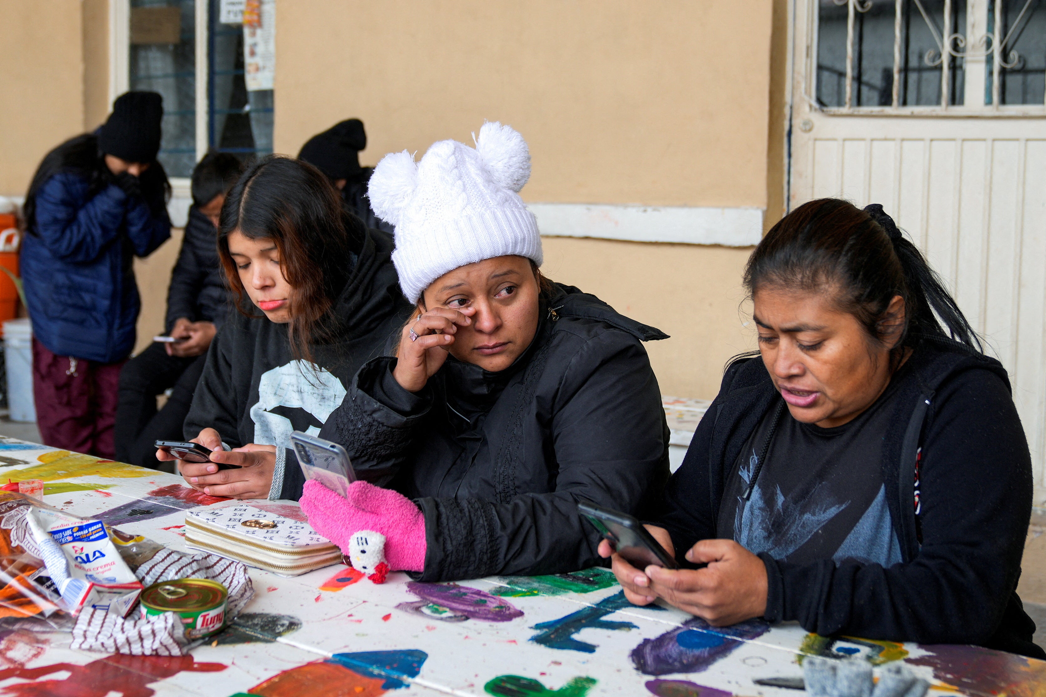 Denia Mendez from Honduras, 32, next to her daughter Sofia, 15, who have both been seeking asylum for the past thirteen months