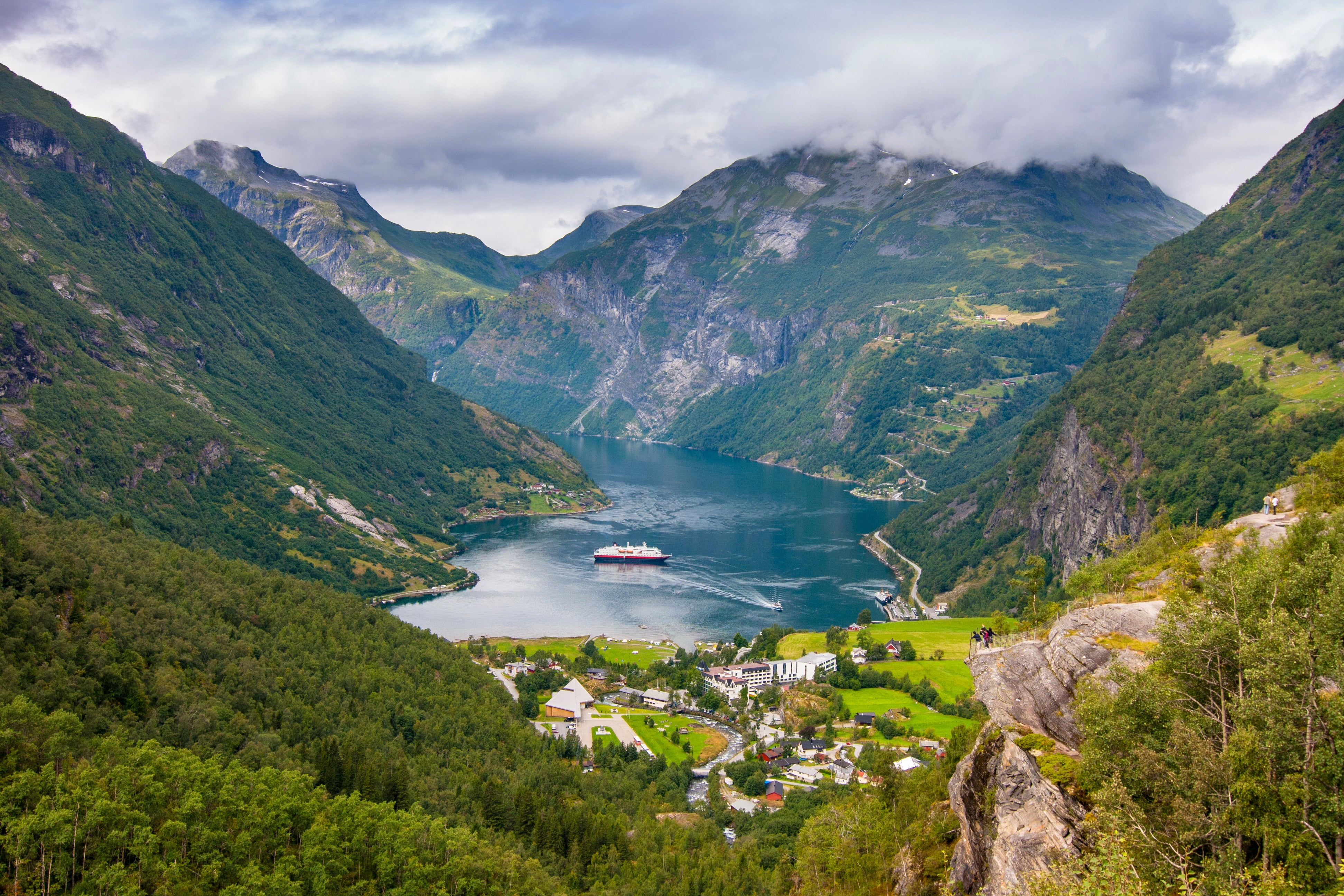 Enjoy breathtaking views of Norway’s majestic fjords en route
