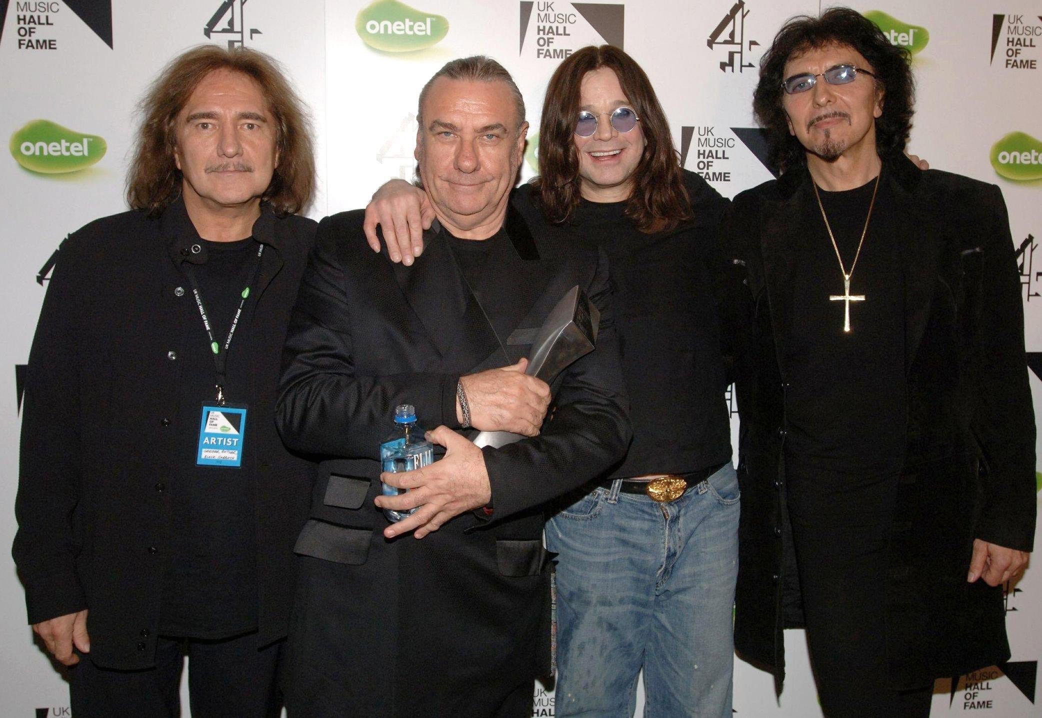 Black Sabbath in 2005: (L to R) Bassist Terence ‘Geezer’ Butler, drummer Bill Ward, singer Ozzy Osbourne and guitarist Tony Iommi (Ian West/PA)