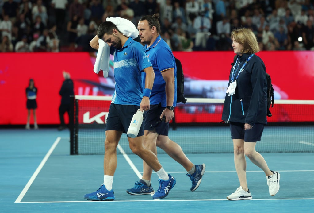 Djokovic left the court for a medical timeout