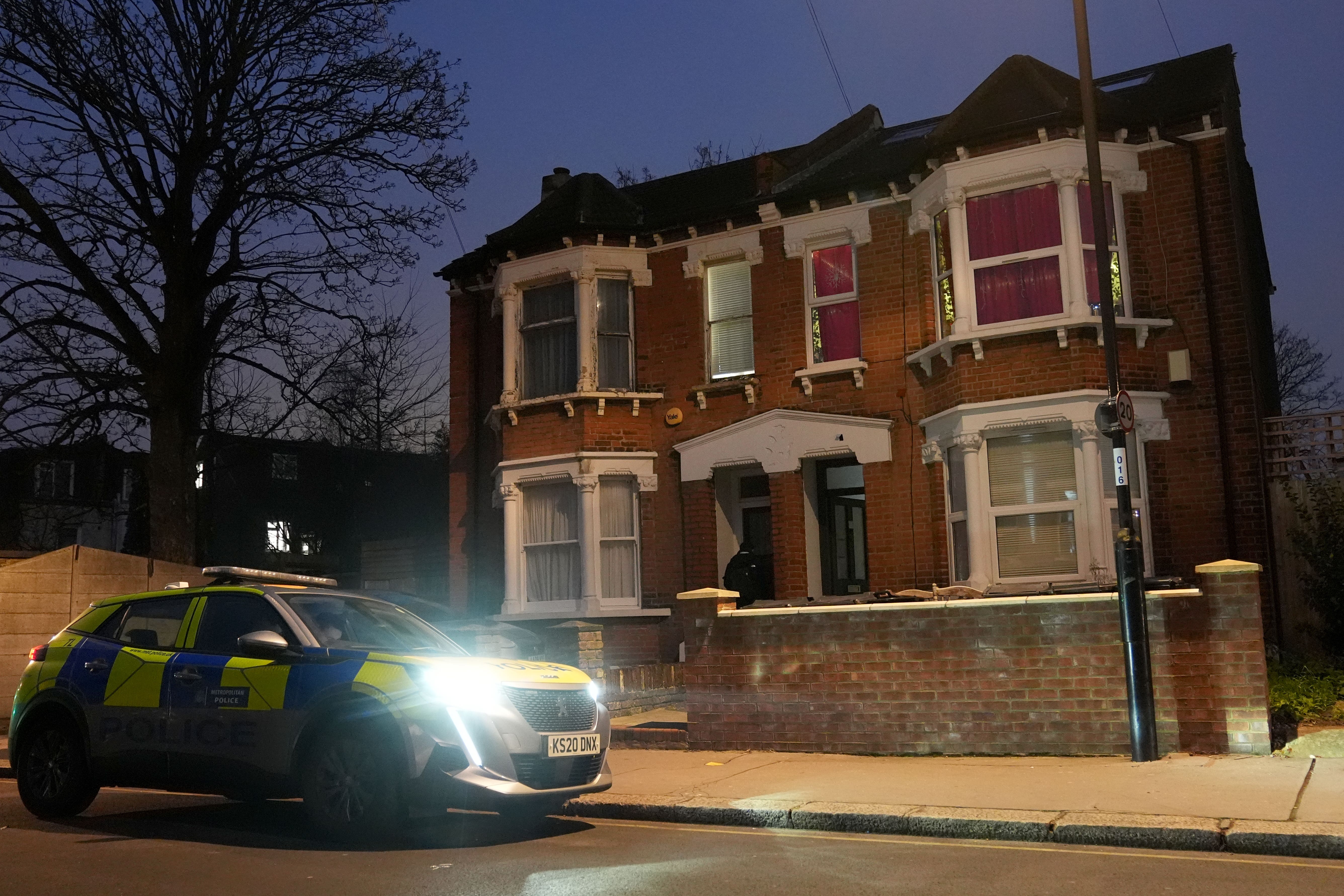 Police officers at the scene on Bensham Lane in Thornton Heath (Lucy North/PA)