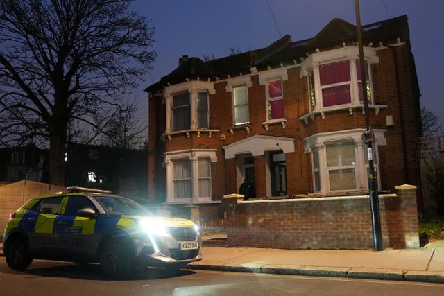 Police officers at the scene on Bensham Lane in Thornton Heath (Lucy North/PA)