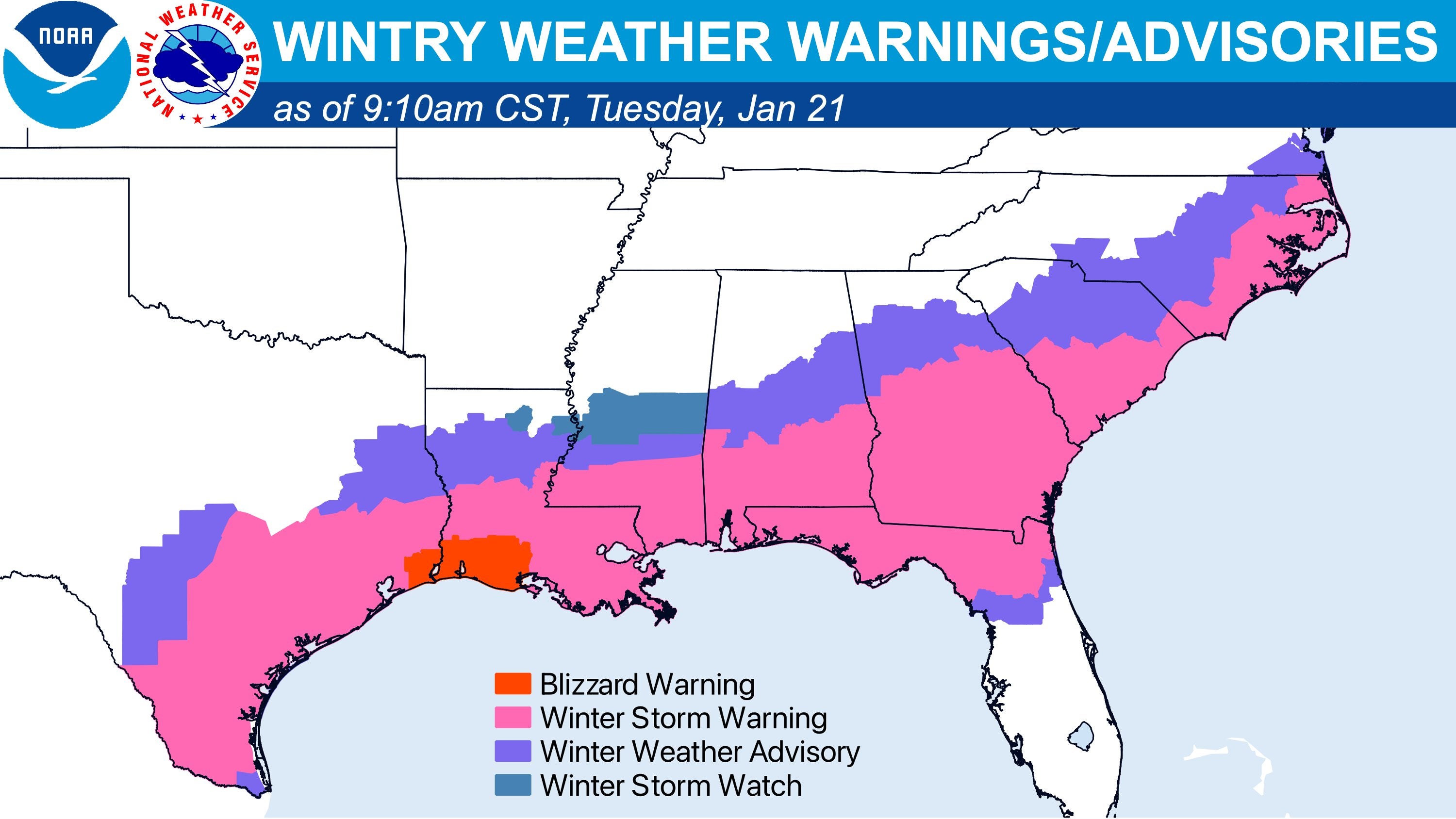 Winter storm live updates Florida sees recordbreaking snowfall as