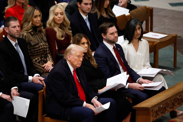 <p>Donald Trump, Vice President J.D. Vance and their families attend the National Prayer Service. </p>