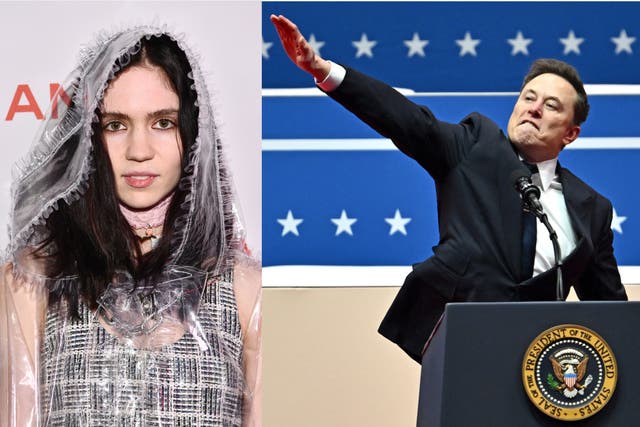<p>Grimes, and Elon Musk’s controversial ‘Nazi’ salute at Donald Trump’s inauguration</p>