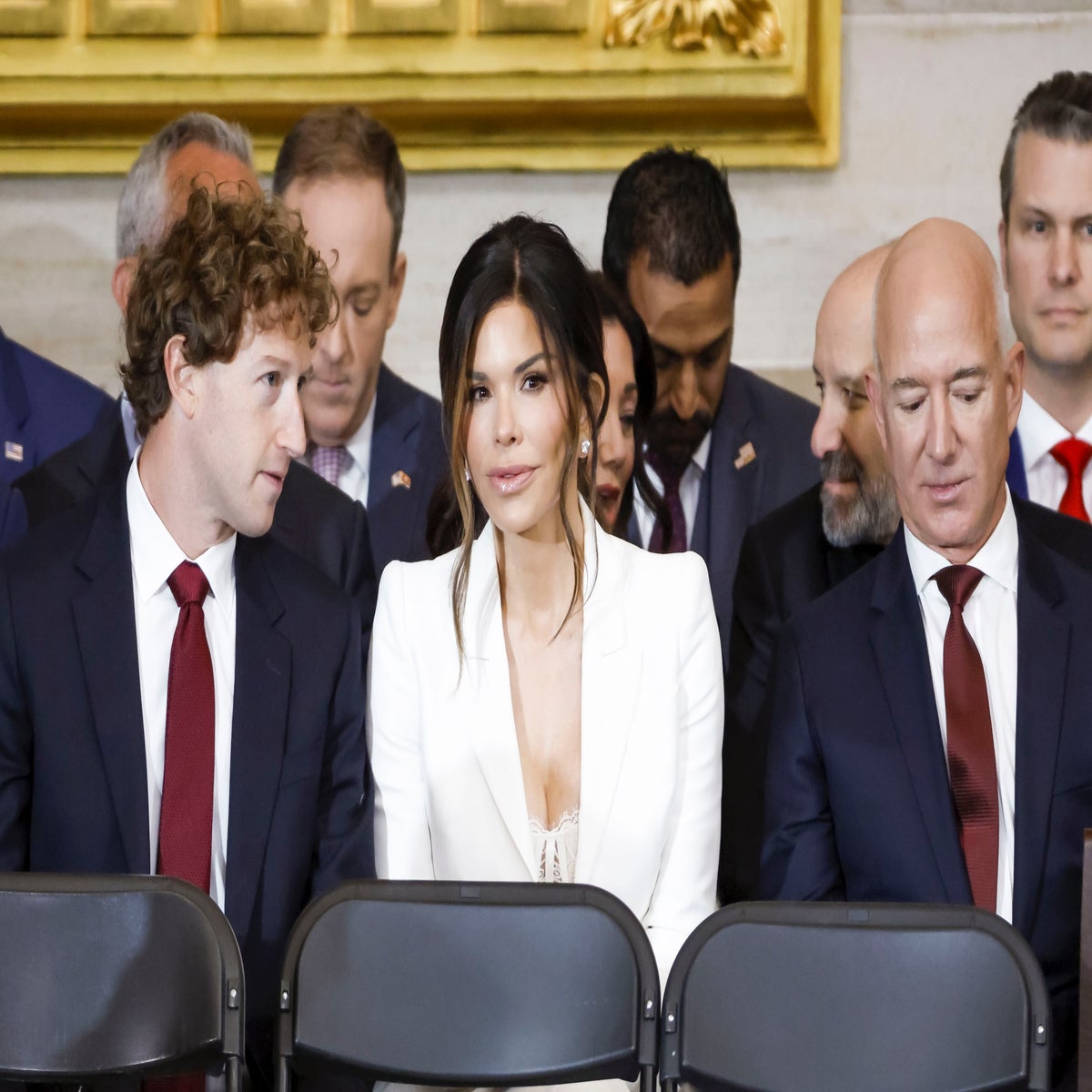 Jeff Bezos's finacée Lauren Sanchez quietly reacts to backlash over lace bra inauguration outfit | The Independent