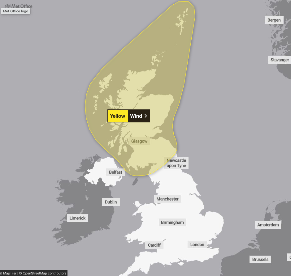 Storm Eowyn weather warnings Saturday 26 January