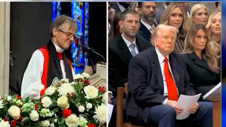 Bishop Mariann Budde addresses Donald Trump during prayer service