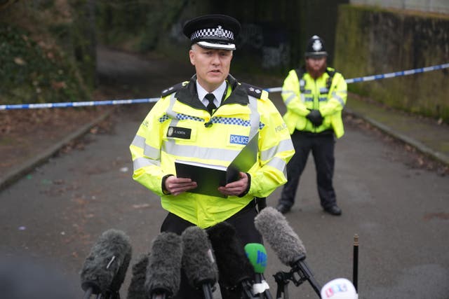 Chief Superintendent Richard North spoke to the media at the scene (Jacob King/PA)