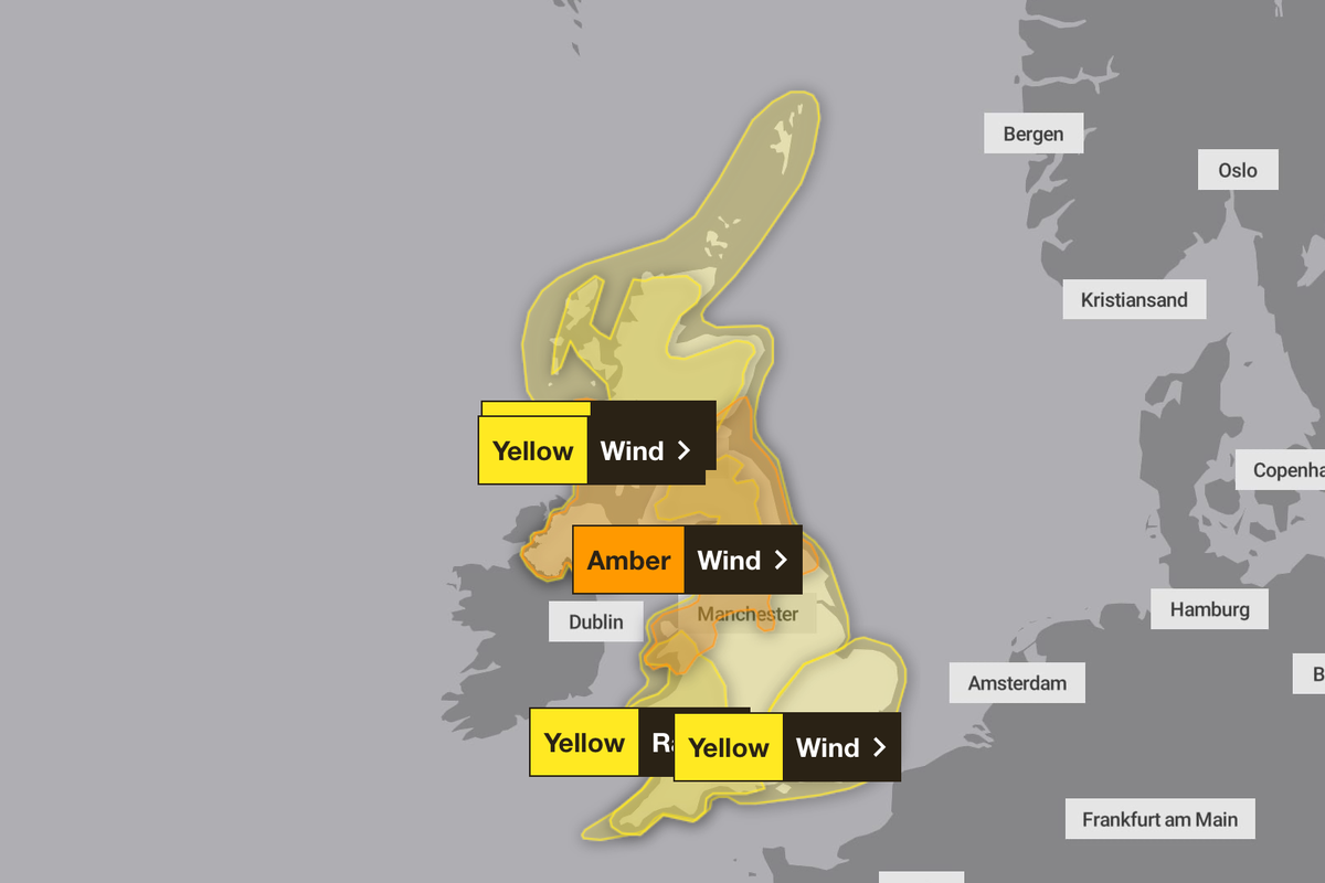 Storm Eowyn: Met Office warns of danger to life as Britain faces 90mph winds