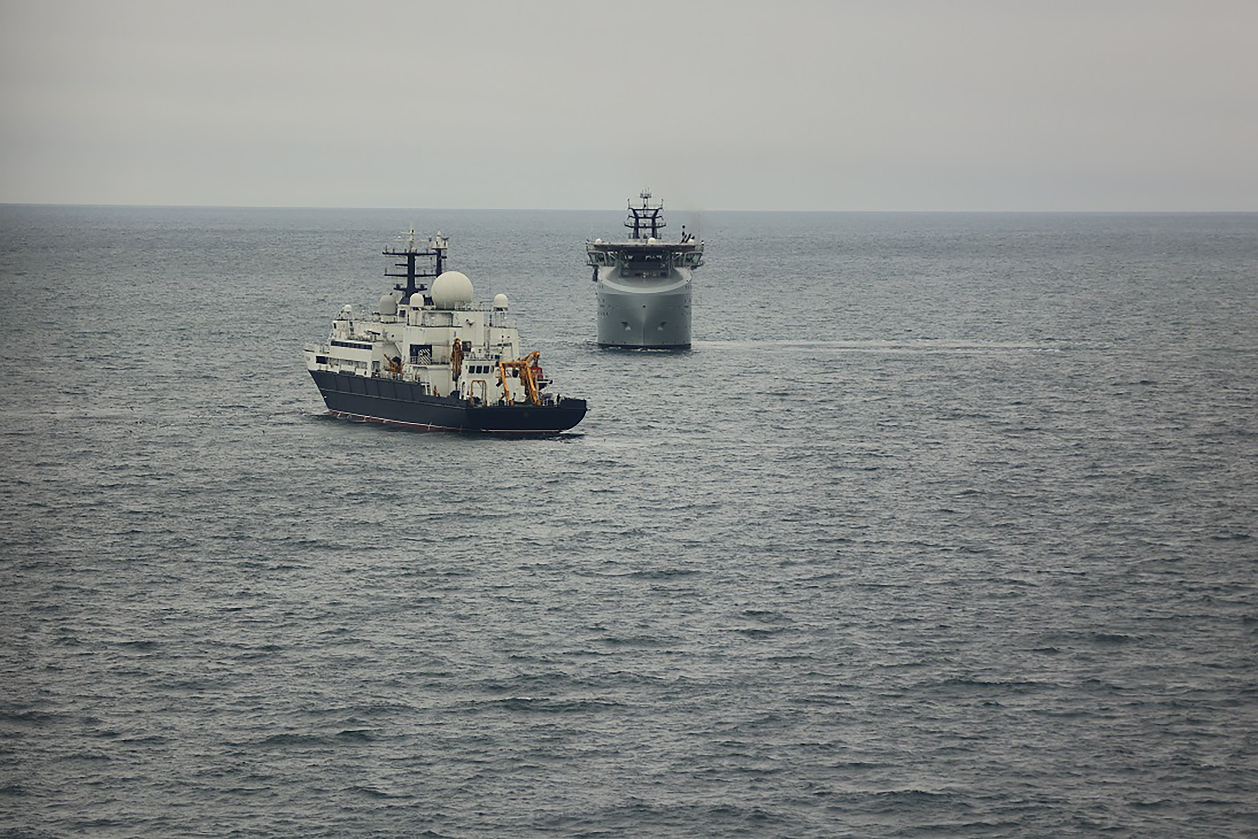 RFA Proteus monitoring Russian ship Yantar in November 2024 (Royal Navy/PA)
