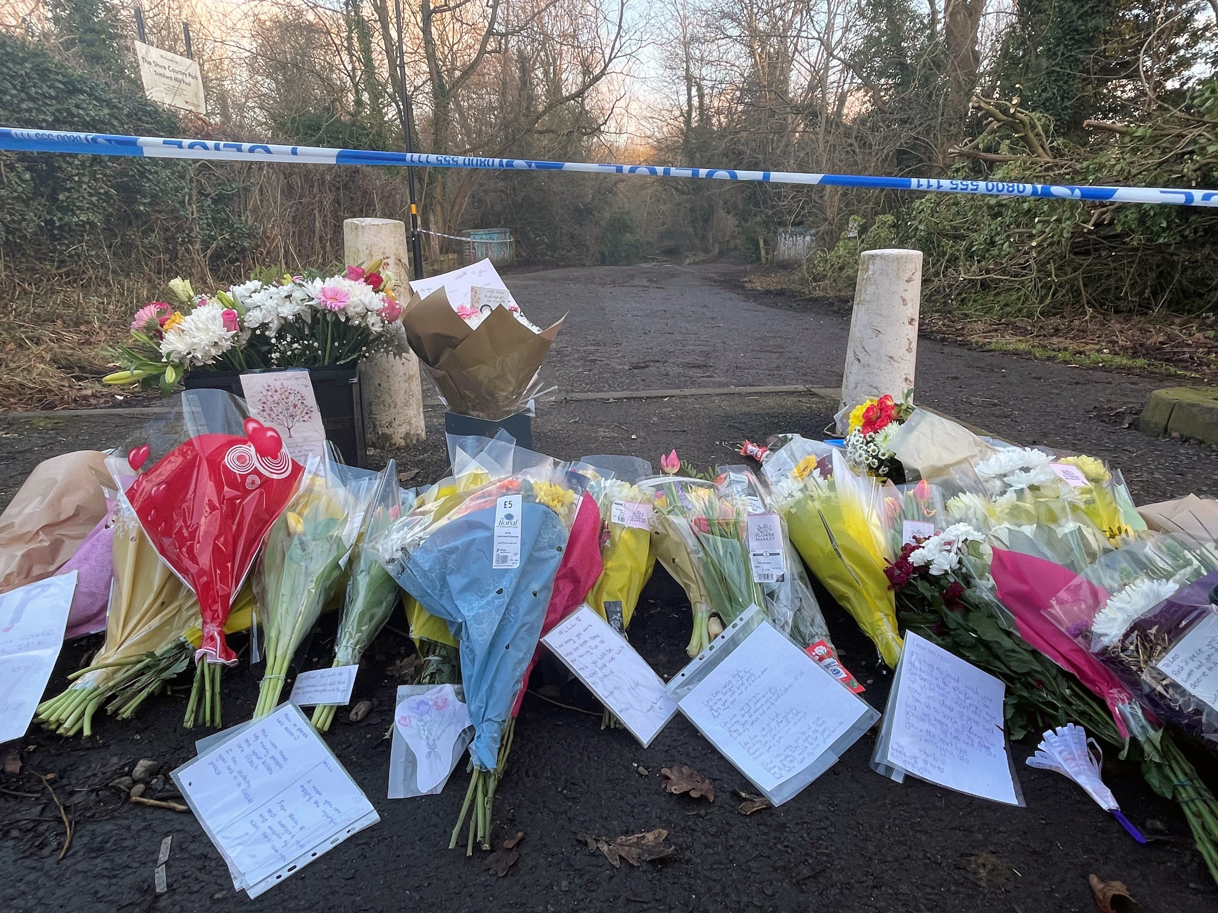 Tributes left in Hall Green