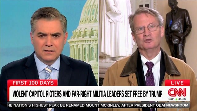 CNN anchor Jim Acosta grills GOP Rep. Tim Burchett on whether he supports Donald Trump’s pardons of violent January 6 rioters.