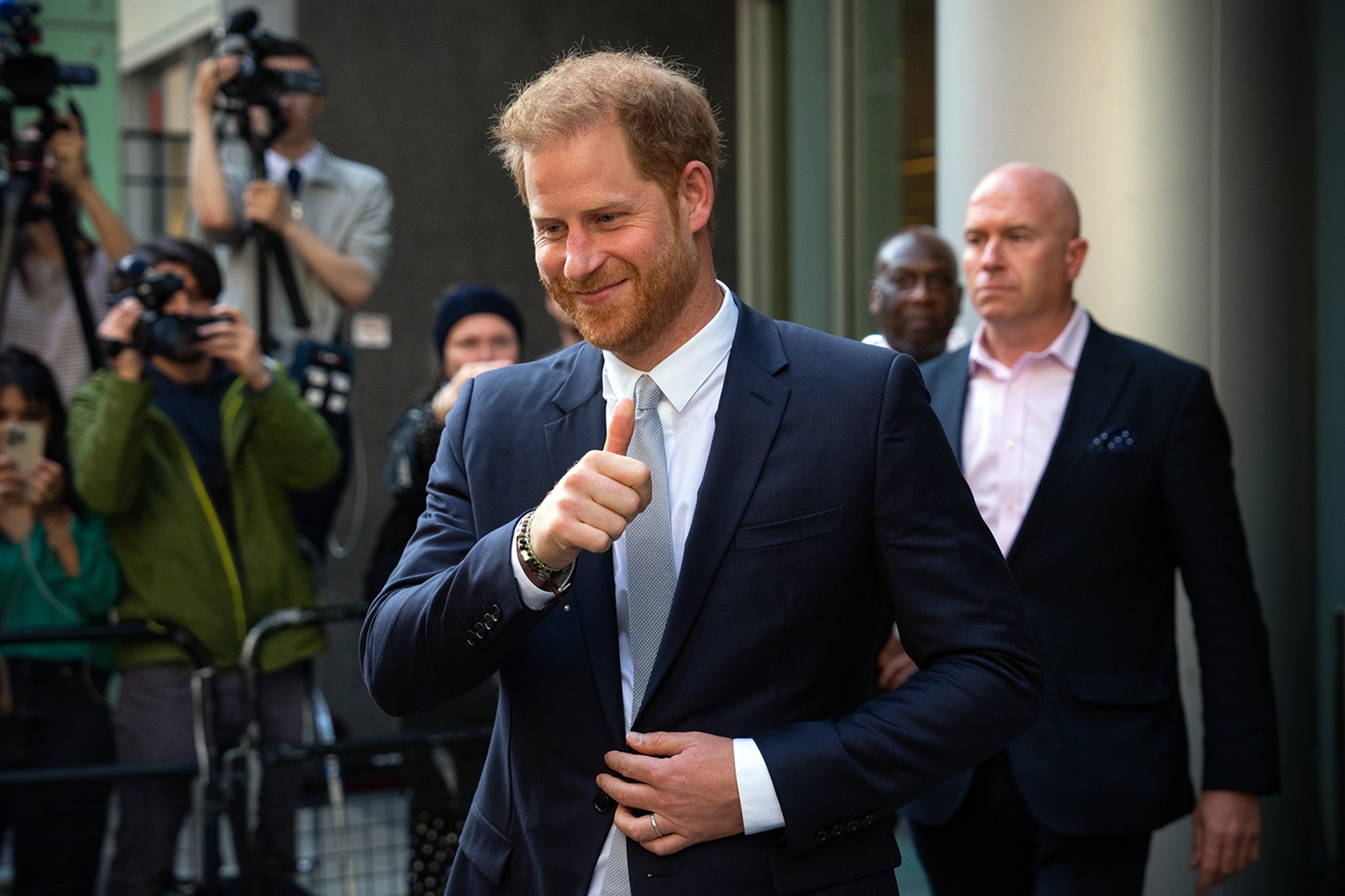 Prince Harry leaves the High Court after giving evidence in London in June 2023