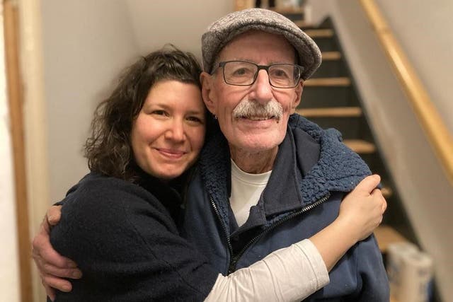 Sharone Lifschitz with her father Oded (Sharone Lifschitz/PA)