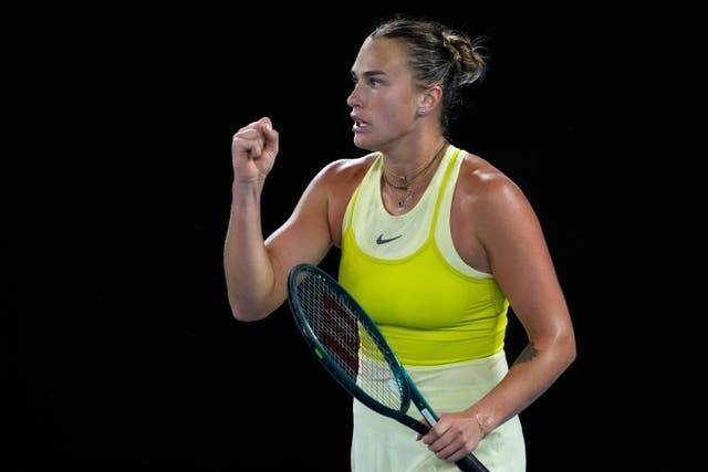 Aryna Sabalenka is chasing a third successive Australian Open title (Ng Han Guan/AP)