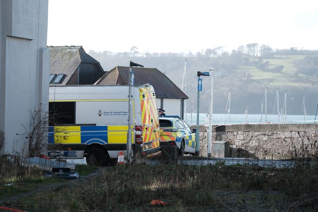 A police cordon near West Hoe Road in Plymouth (Matt Keeble/PA)