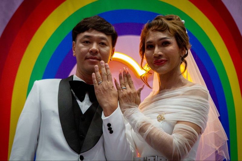 Hundreds of couples marry in joyful scenes as Thailand legalises same-sex marriage: ‘Today we will become one’