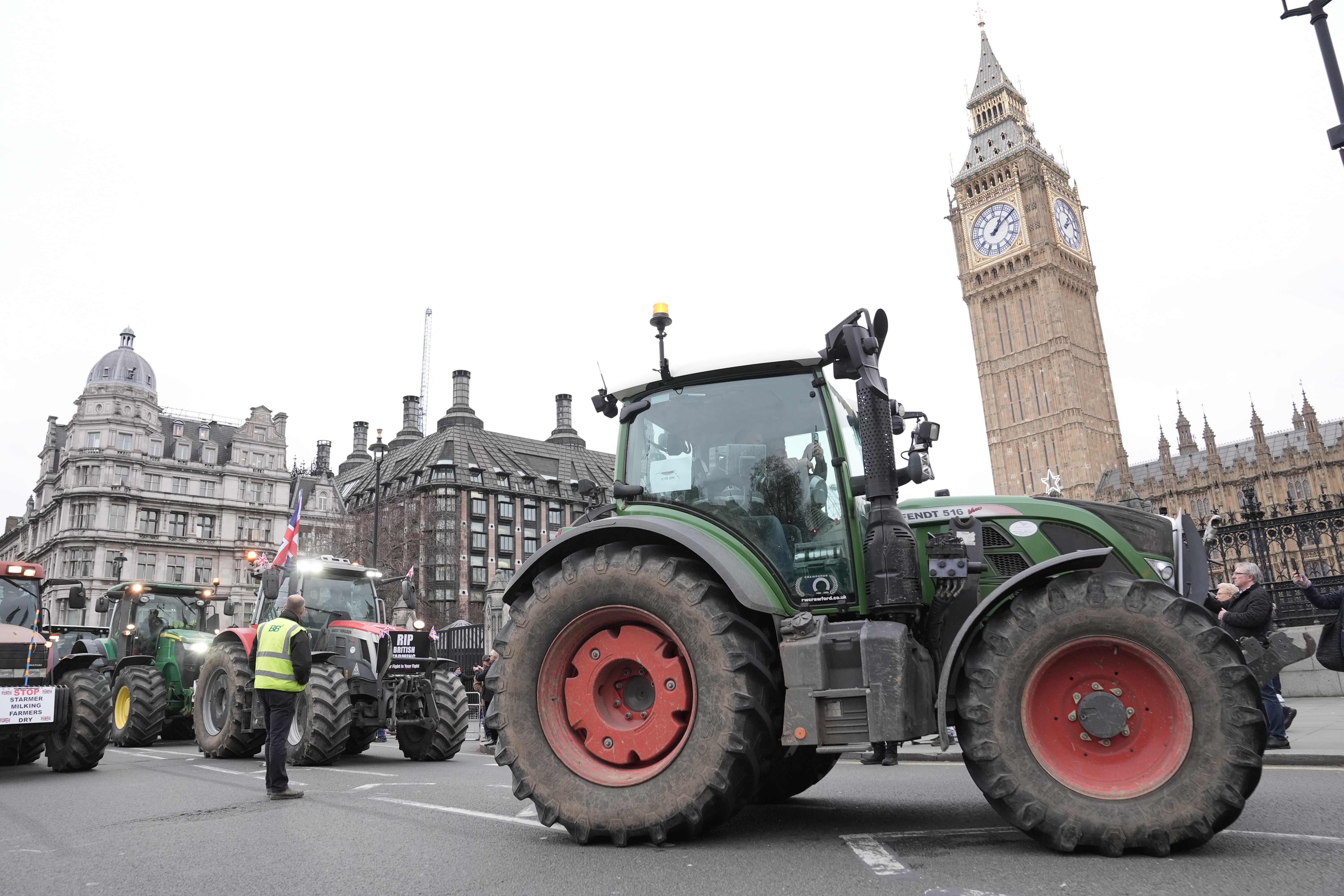 Farmers took to the streets of London and other cities to protest against the changes to inheritance tax (Stefan Rousseau/PA)