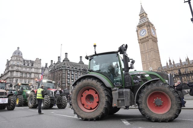 <p>Farmers have taken to the streets of London and other cities to protest against the changes to inheritance tax (Stefan Rousseau/PA)</p>