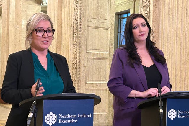First Minister Michelle O’Neill and deputy First Minister Emma Little-Pengelly (Rebecca Black/PA)