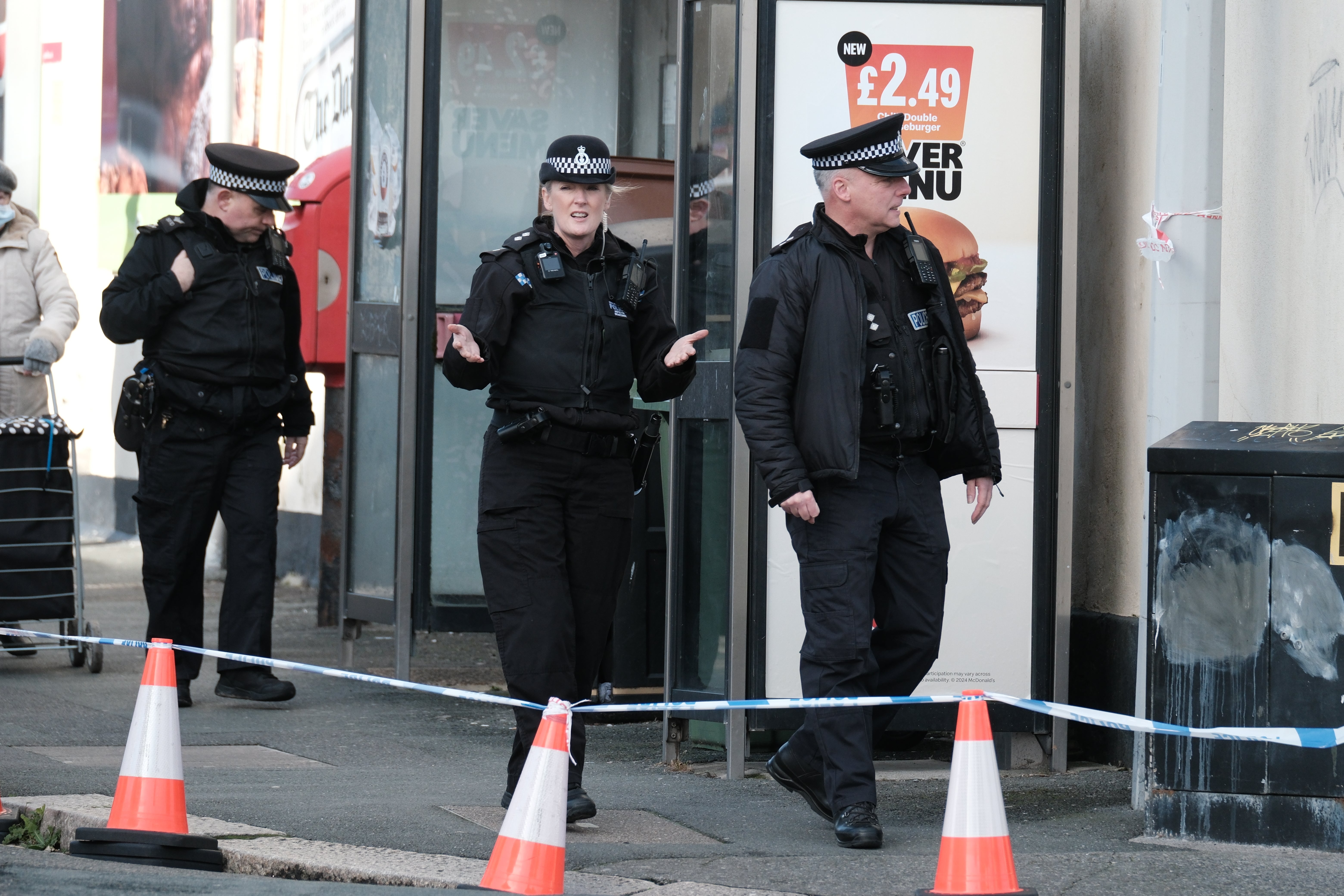 Police in Plymouth after a manhunt was launched for Paul Antony Butler