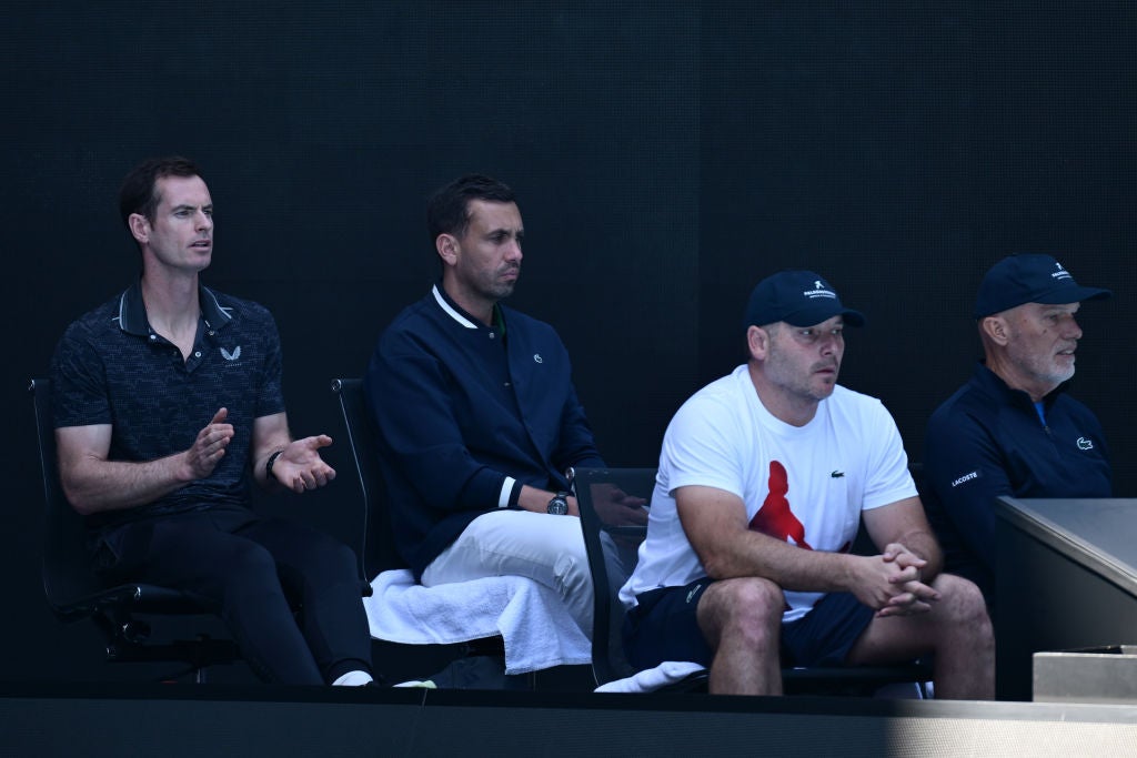 Murray watches on during Djokovic’s semi-final