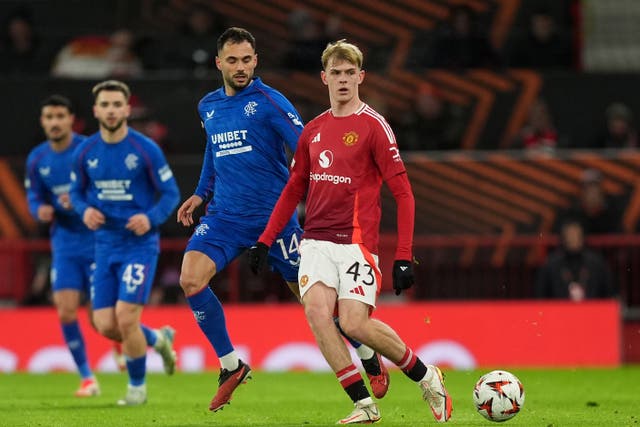 Toby Collyer made his first European start in Manchester United’s win over Rangers (Martin Rickett/PA)