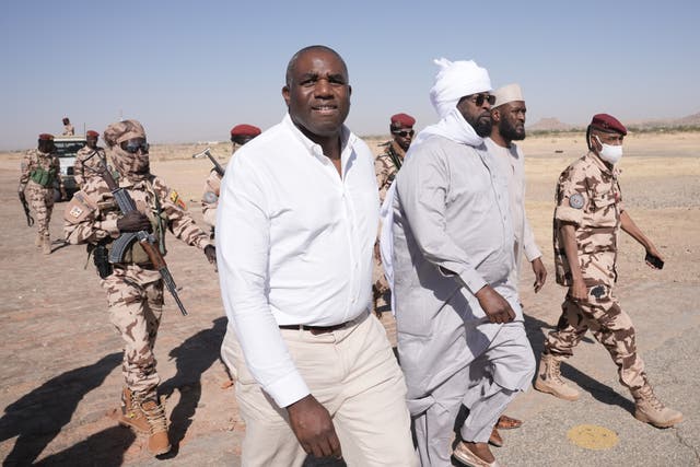 <p>Foreign secretary David Lammy arriving at Abeche airport, in the Ouaddai Region, while on his trip to Chad </p>