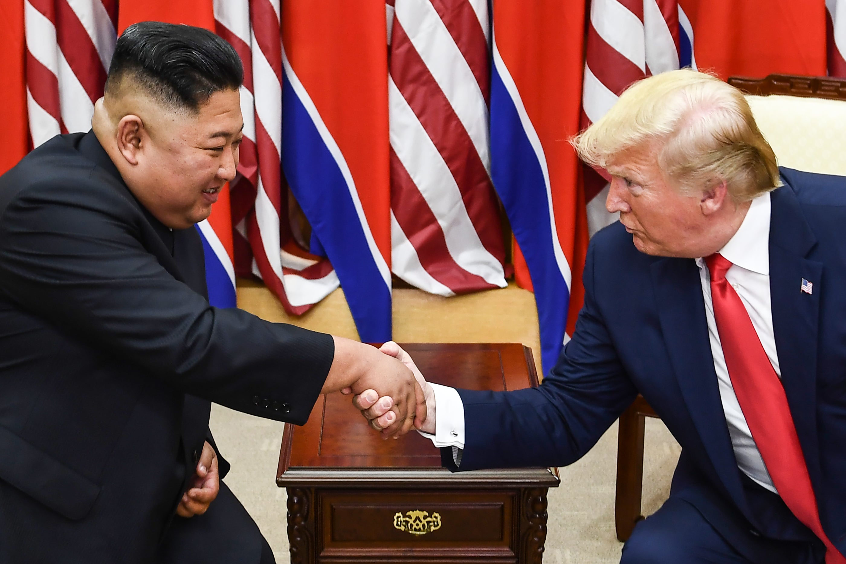 North Korea's leader Kim Jong Un and Trump met on the south side of the Military Demarcation Line that divides North and South Korea in 2019