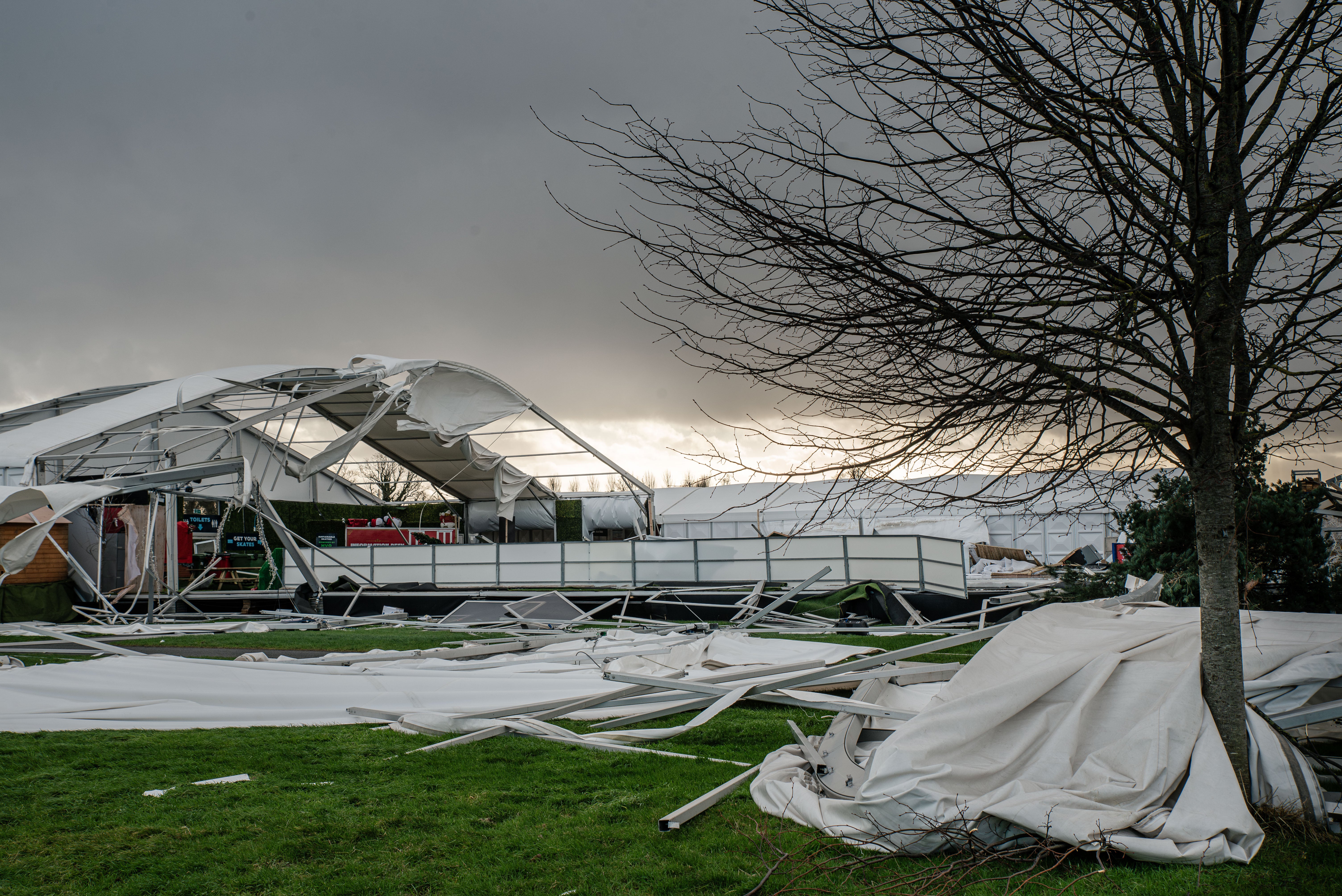 Ice skating rink collapse during the storm Eowyn in Blanchardstown, suburb of Dublin