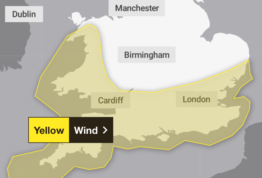 A warning for wind will remain in force until Tuesday at 6am