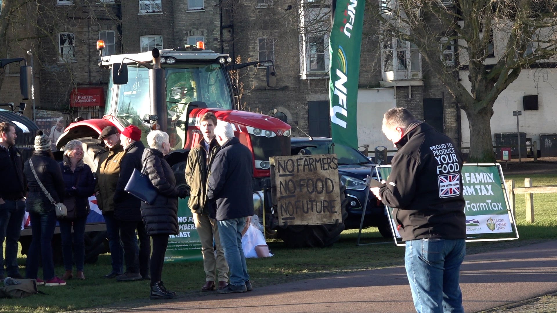 The day of action across Britain is organised by the NFU and other farming unions