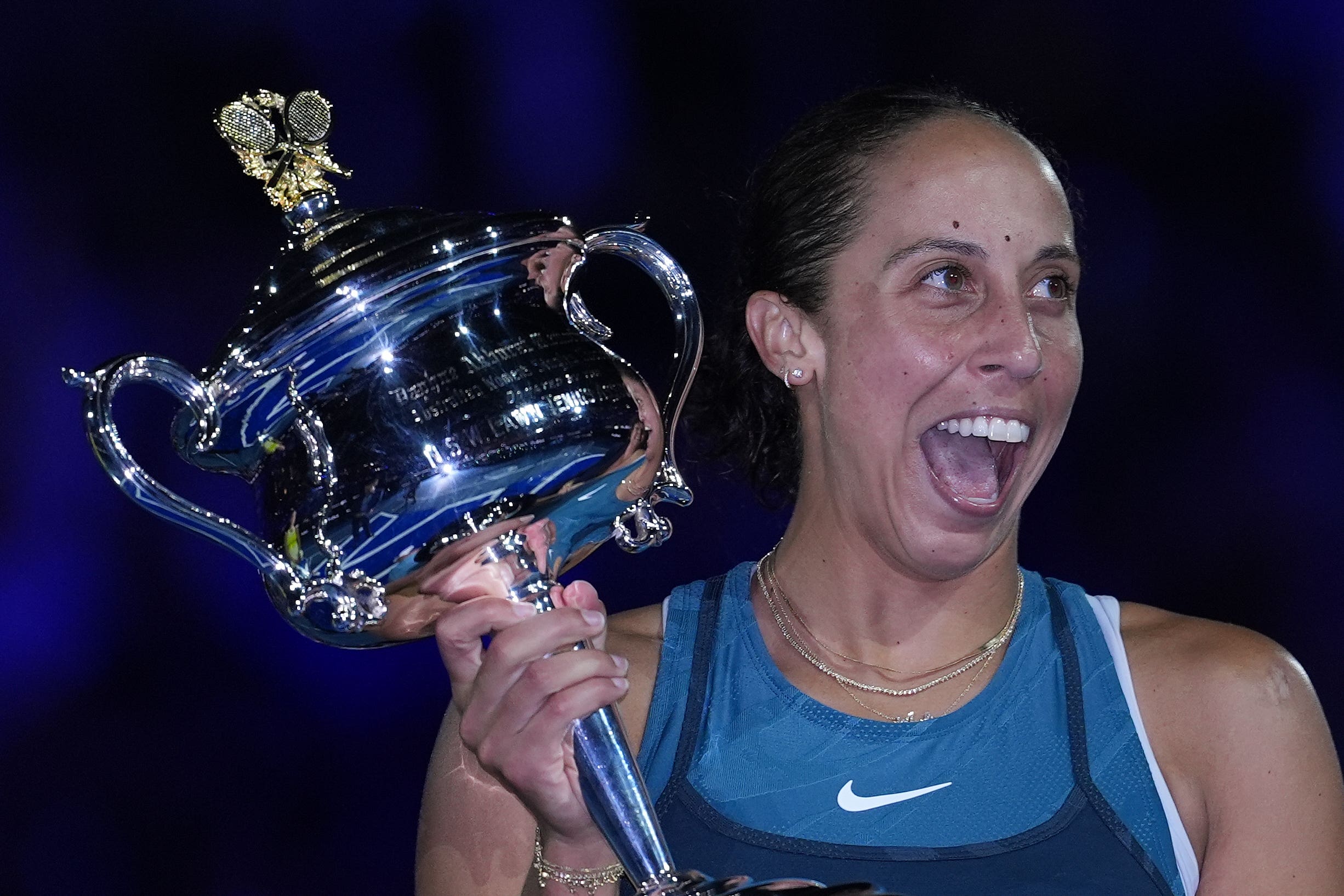 Madison Keys has claimed the Daphne Akhurst Memorial Cup for her first grand slam title (Ng Han Guan/AP)