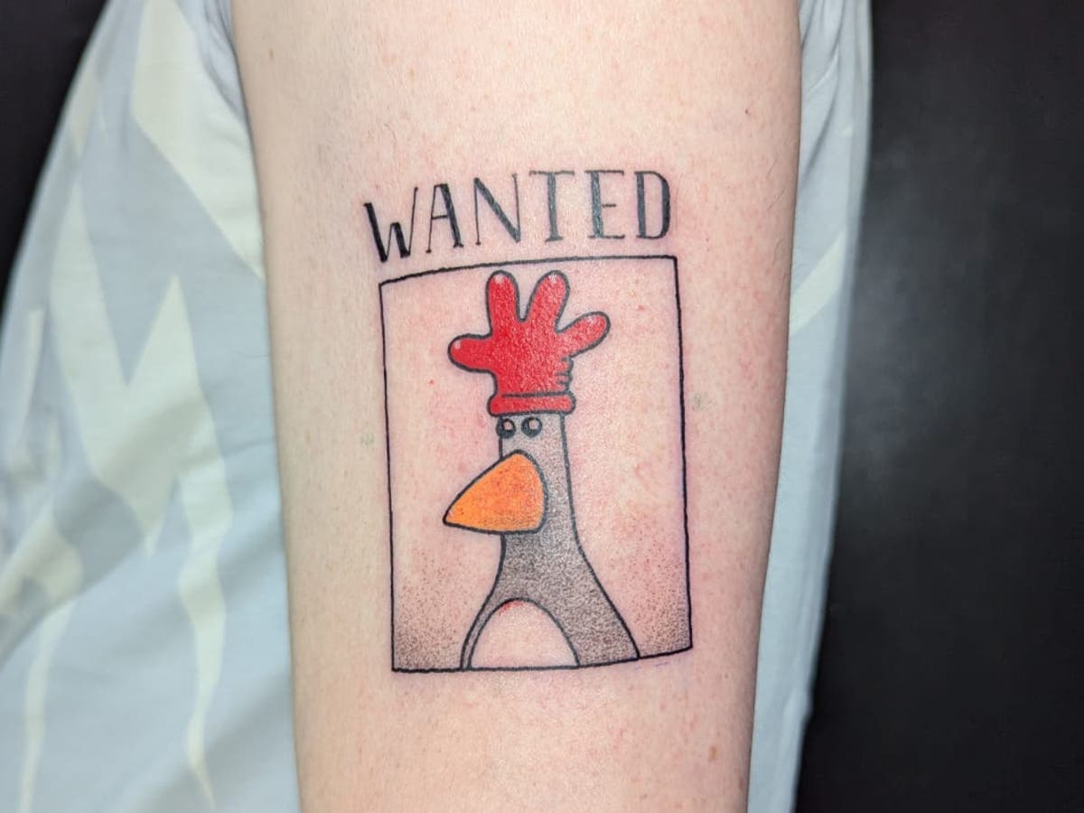 Wallace and Gromit villain Feathers McGraw a new hit for UK tattoo parlours