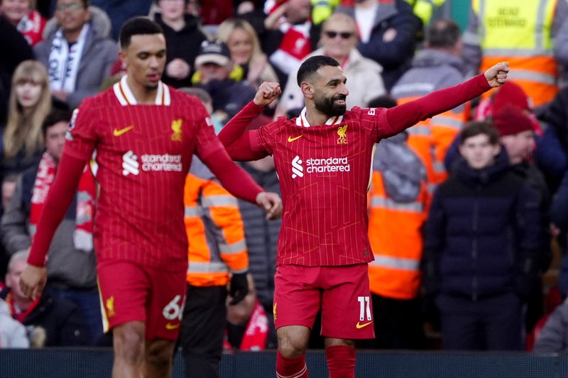 Mohamed Salah hits milestone 100th PL goal at Anfield as Liverpool thump Ipswich