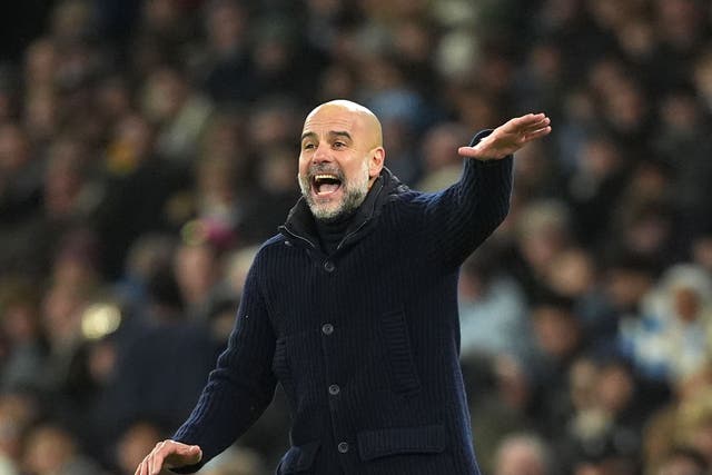 Pep Guardiola was delighted with Manchester City’s response to going behind (Martin Rickett/PA)