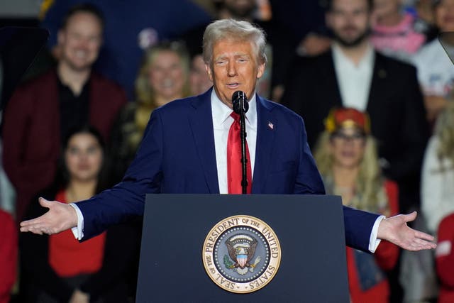 <p>President Donald Trump claimed ‘nobody knows’ America’s population during a speech in Las Vegas on Saturday afternoon </p>