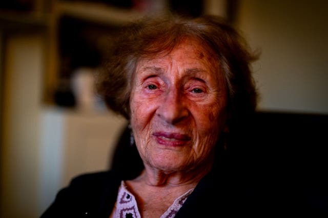 Holocaust survivor Susan Pollack in her north London home (Jordan Pettitt/PA)