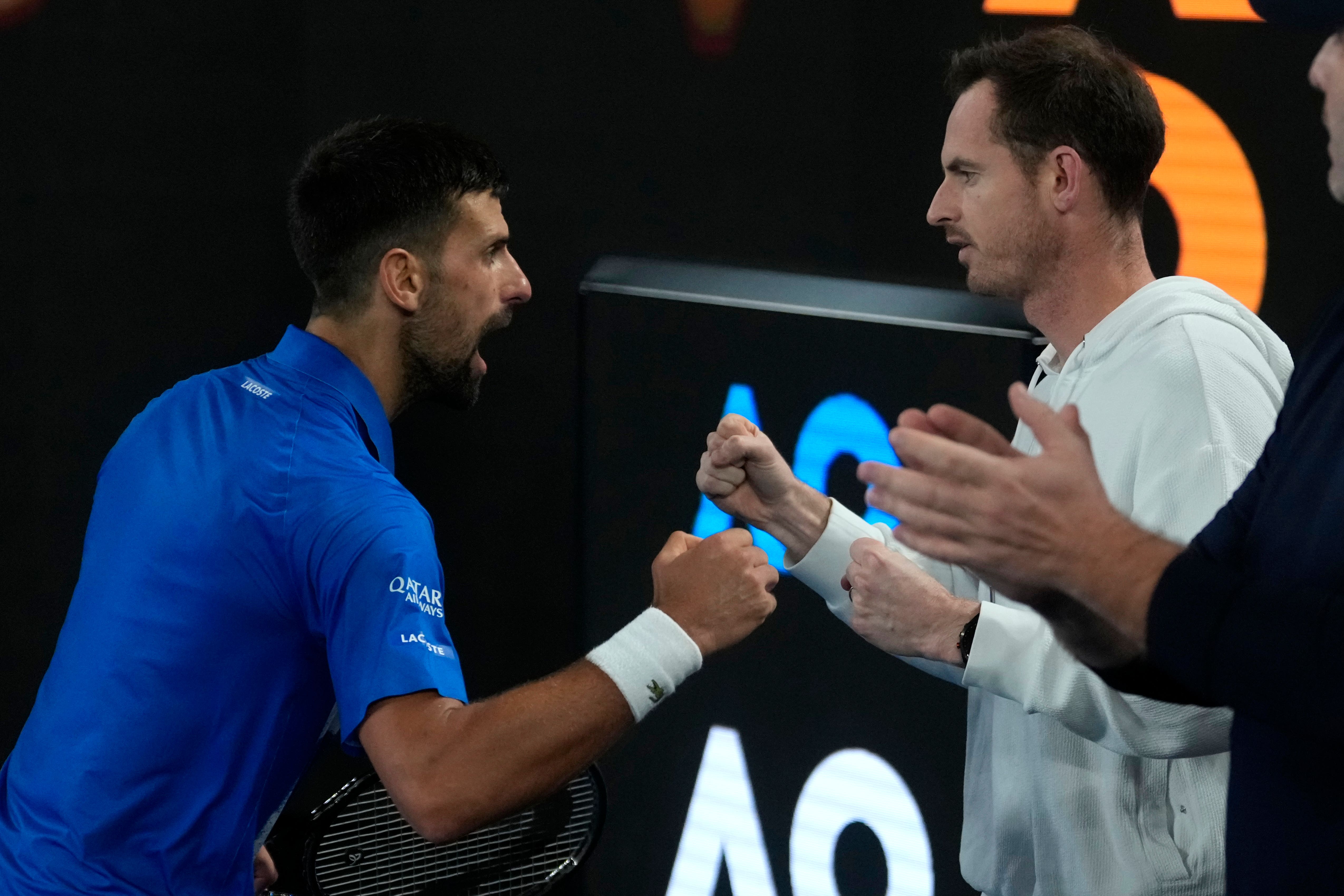 Novak Djokovic and Andy Murray teamed up in Melbourne (Asanka Brendon Ratnayake/AP)