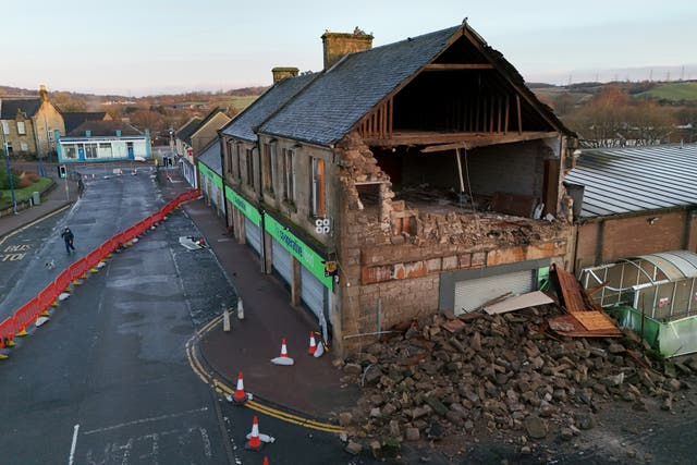 Work to restore power supplies and transport infrastructure continues after extensive damage caused by winds of up to 100mph that swept across Scotland on Friday (Andrew Milligan/PA)